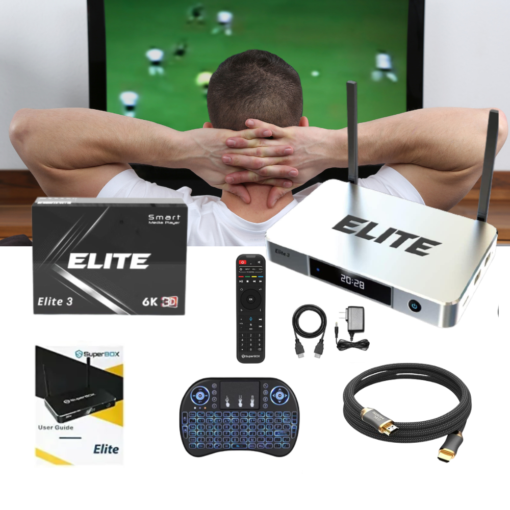 Premium SuperBox Elite 3 Limited Edition 2024 , Android Streaming Android Tv Box, Voice Control Remote, Fully Load 6K with 4Gb RAM & 64 GB Media Player Free 3 day Shipping